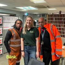 Abellio team members alongside a Blink team member
