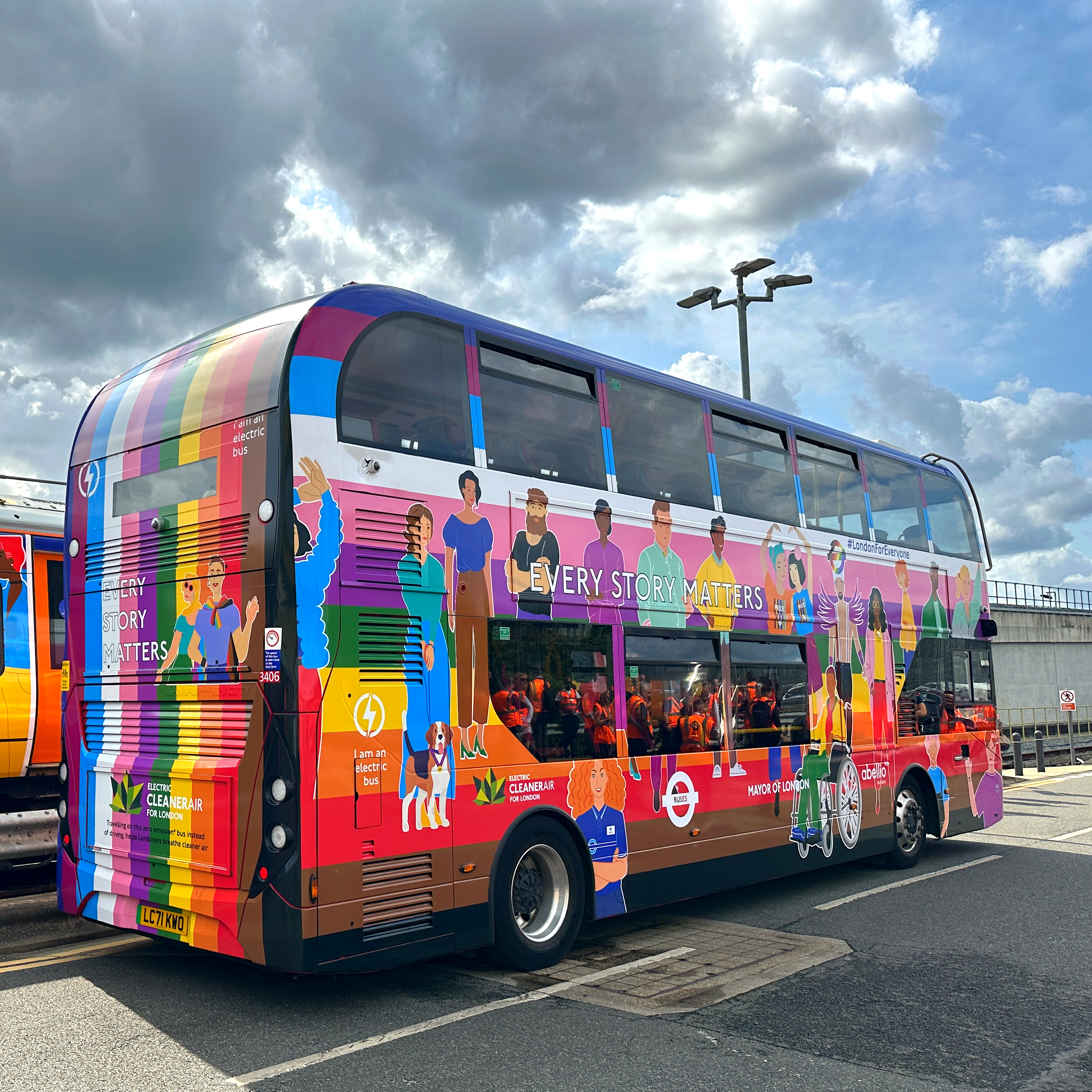 Pride Bus Side View Square