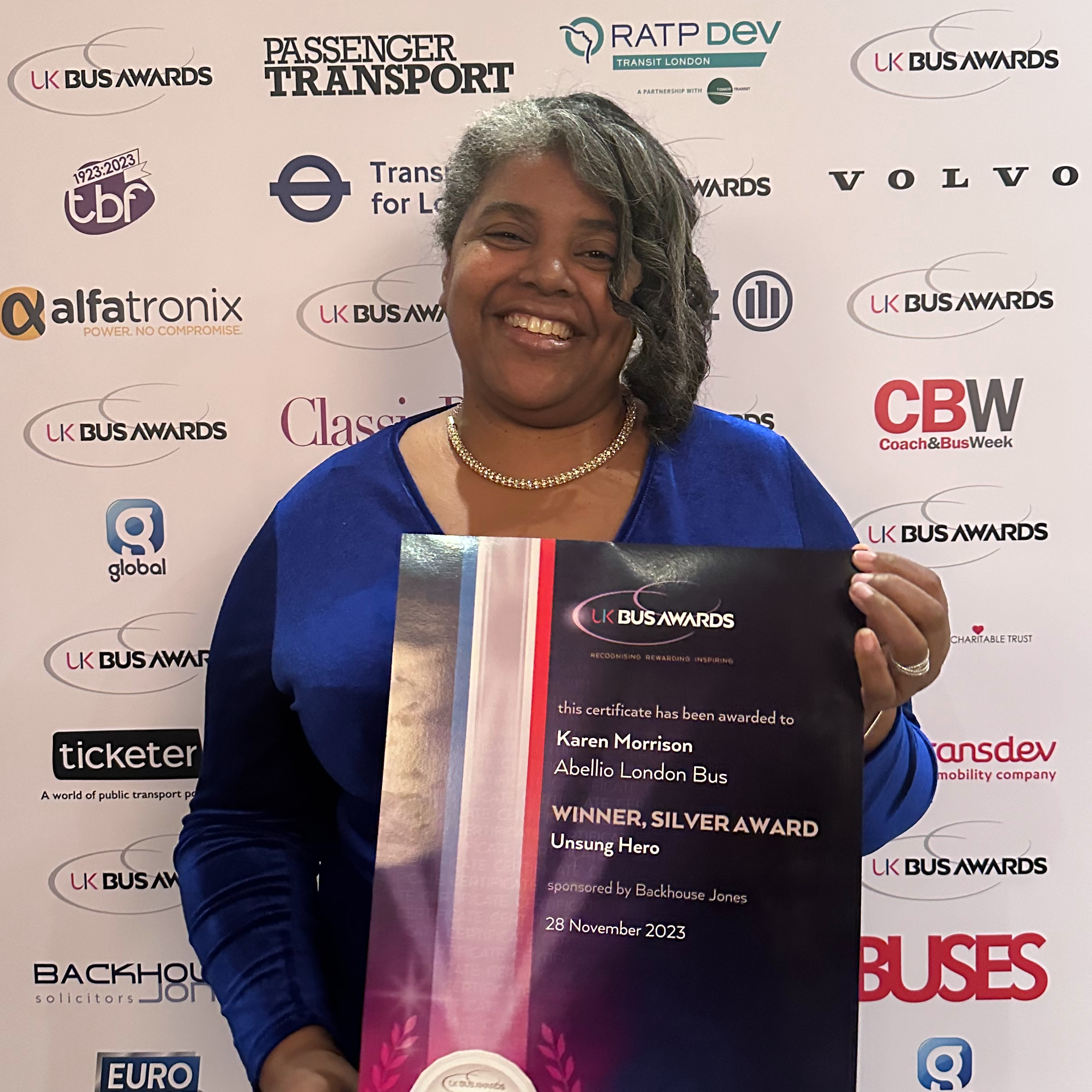 Karen Morrison UK Bus Awards 2023 Sq